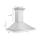 ZLINE Convertible Vent Wall Mount Range Hood in Stainless Steel with Crown Molding (KBCRN) - MyBBQDirect