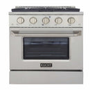 Kucht 5-Piece Appliance Package - 30-Inch Dual Fuel Range, Refrigerator, Wall Mount Hood, Dishwasher, & Microwave Oven in Stainless Steel - MyBBQDirect