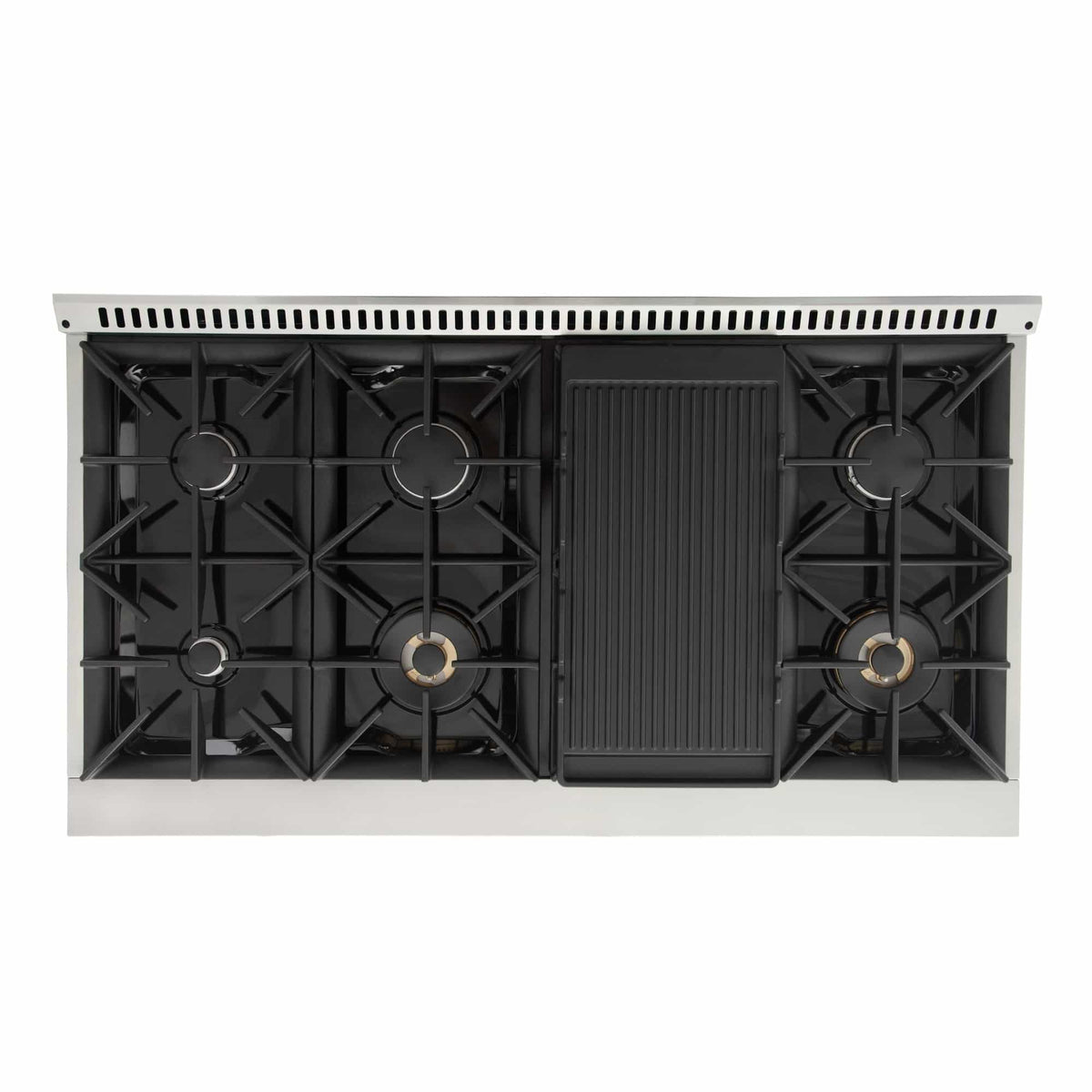 Kucht 5-Piece Appliance Package - 48-Inch Dual Fuel Range, Refrigerator, Under Cabinet Hood, Dishwasher, & Microwave Drawer in Stainless Steel - MyBBQDirect