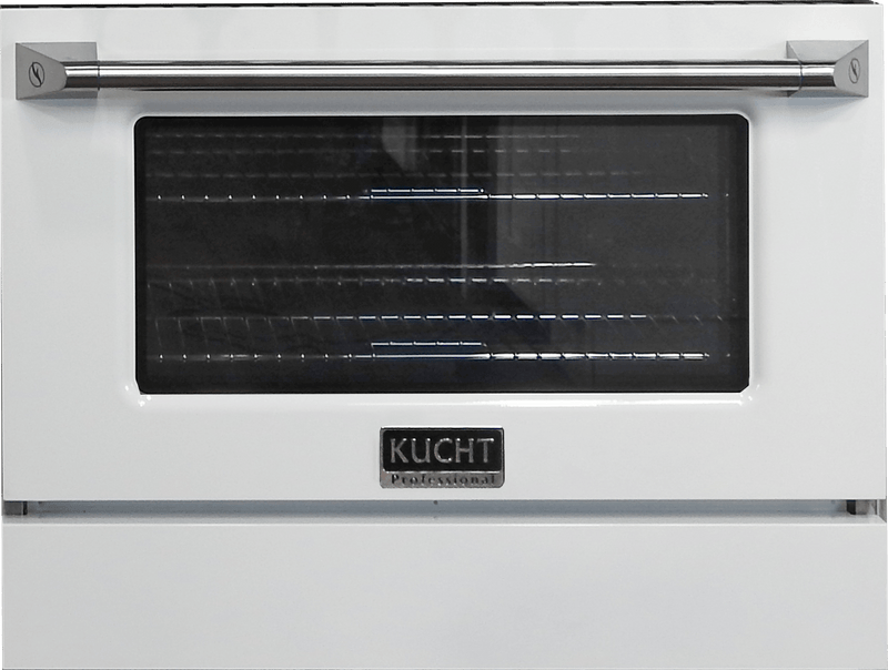 Kucht 30-Inch Pro-Style Dual Fuel Range in Stainless Steel with White Oven Door (KDF302-W)