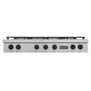 Kucht 48 in. Professional 6 Burner Gas Stovetop in Stainless Steel and Accents KFX489T