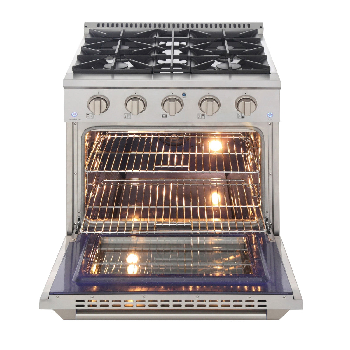 Kucht 4-Piece Appliance Package - 30-Inch Dual Fuel Range, Refrigerator, Wall Mount Hood, & Dishwasher in Stainless Steel - MyBBQDirect