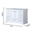 Lexora Dukes 48" White Vanity Cabinet Only - LD342248SA00000