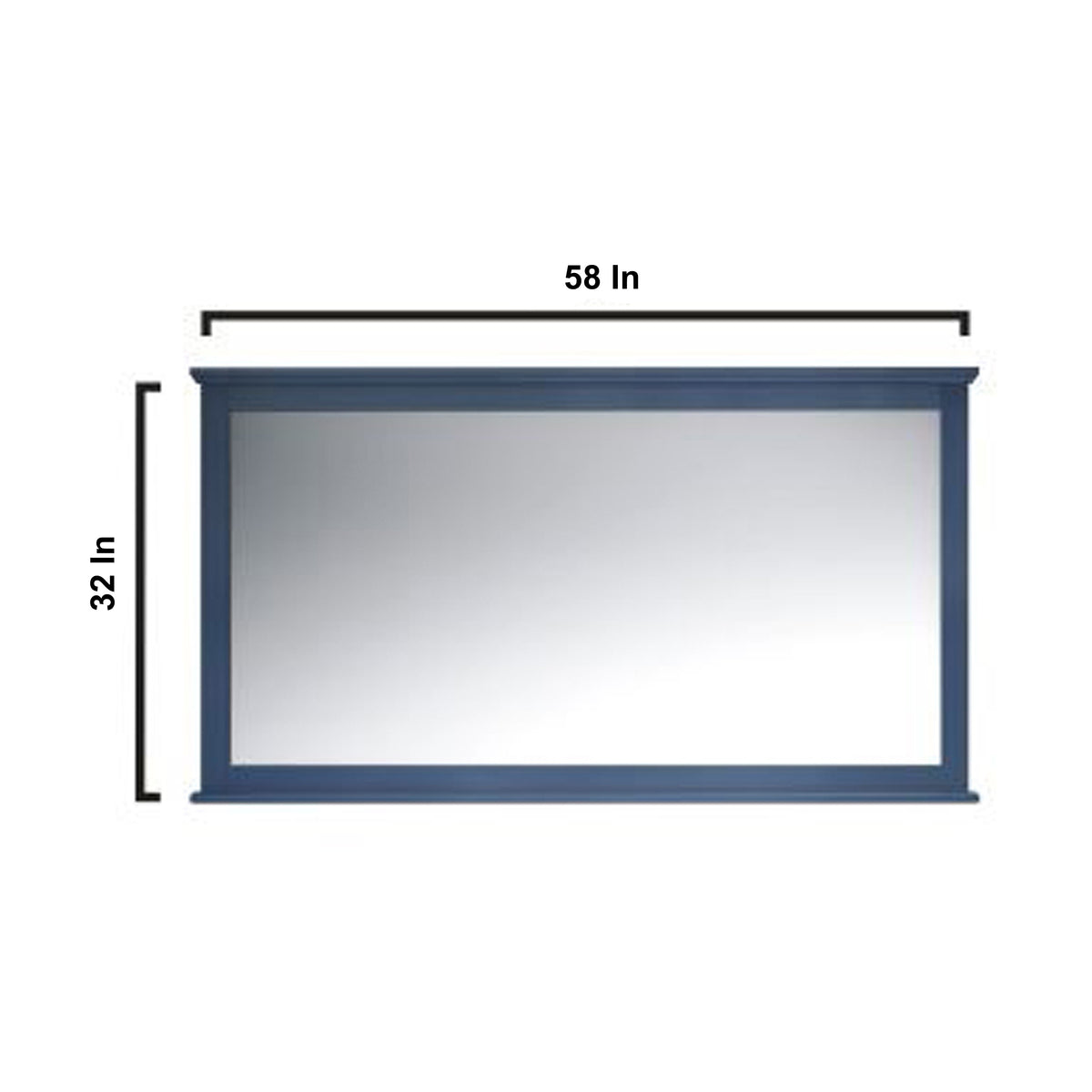 Lexora Dukes 60" Navy Blue Double Vanity, no Top and 58" Mirror LD342260DE00M58 - MyBBQDirect