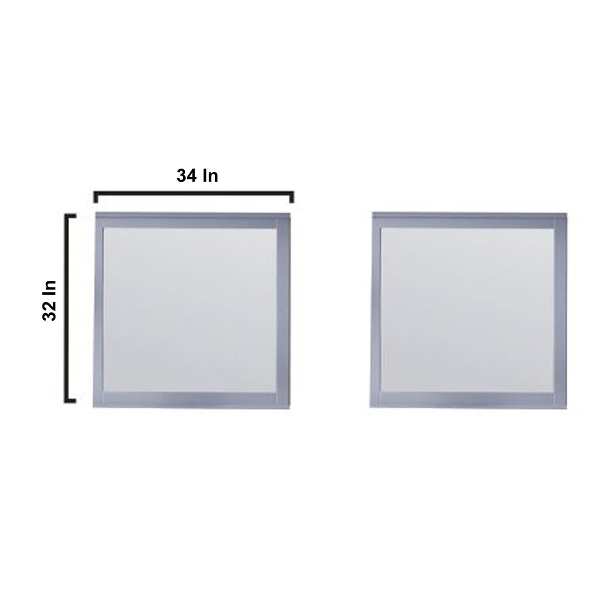 Lexora Dukes 84" Dark Grey Double Vanity, no Top and 34" Mirrors LD342284DB00M34 - MyBBQDirect