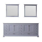 Lexora Dukes 84" Dark Grey Double Vanity, no Top and 34" Mirrors LD342284DB00M34 - MyBBQDirect