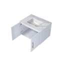 Lexora Geneva 30" Glossy White Single Vanity, White Carrara Marble Top, White Square Sink and no Mirror LG192230DMDS000 - MyBBQDirect