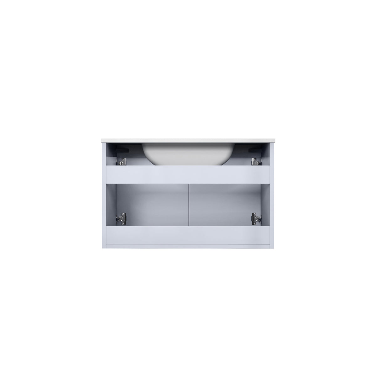 Lexora Geneva 30" Glossy White Single Vanity, White Carrara Marble Top, White Square Sink and no Mirror LG192230DMDS000 - MyBBQDirect