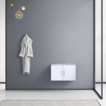 Lexora Geneva 30" Glossy White Single Vanity, White Carrara Marble Top, White Square Sink and no Mirror LG192230DMDS000 - MyBBQDirect