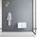 Lexora Geneva 30" Glossy White Single Vanity, White Carrara Marble Top, White Square Sink and no Mirror LG192230DMDS000 - MyBBQDirect