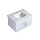 Lexora Geneva 30" Glossy White Single Vanity, White Carrara Marble Top, White Square Sink and no Mirror LG192230DMDS000 - MyBBQDirect