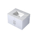 Lexora Geneva 30" Glossy White Single Vanity, White Carrara Marble Top, White Square Sink and no Mirror LG192230DMDS000 - MyBBQDirect