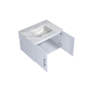 Lexora Geneva 30" Glossy White Single Vanity, White Carrara Marble Top, White Square Sink and no Mirror LG192230DMDS000 - MyBBQDirect