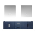 Lexora Geneva 72" Navy Blue Double Vanity, no Top and 30" LED Mirrors- LG192272DE00LM30 - MyBBQDirect