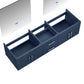 Lexora Geneva 72" Navy Blue Double Vanity, no Top and 30" LED Mirrors- LG192272DE00LM30 - MyBBQDirect
