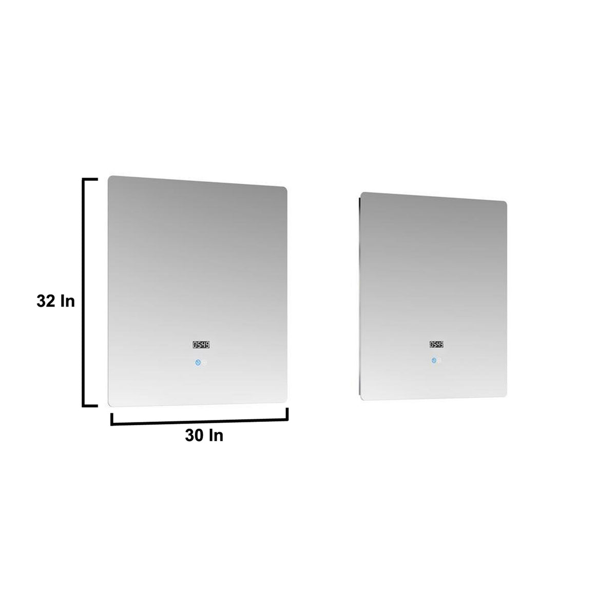 Lexora Geneva 72" Navy Blue Double Vanity, no Top and 30" LED Mirrors- LG192272DE00LM30 - MyBBQDirect