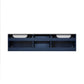 Lexora Geneva 72" Navy Blue Double Vanity, White Carrara Marble Top, White Square Sinks and 30" LED Mirrors - LG192272DEDSLM30 - MyBBQDirect