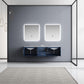 Lexora Geneva 72" Navy Blue Double Vanity, White Carrara Marble Top, White Square Sinks and 30" LED Mirrors - LG192272DEDSLM30 - MyBBQDirect
