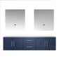Lexora Geneva 72" Navy Blue Double Vanity, White Carrara Marble Top, White Square Sinks and 30" LED Mirrors - LG192272DEDSLM30 - MyBBQDirect