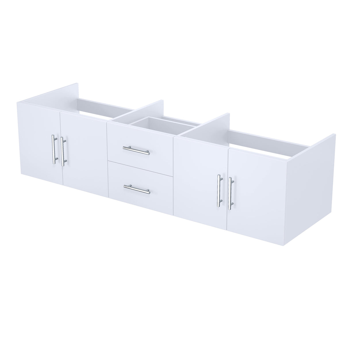 Lexora Geneva 72" Glossy White Vanity Cabinet Only LG192272DM00000 - MyBBQDirect
