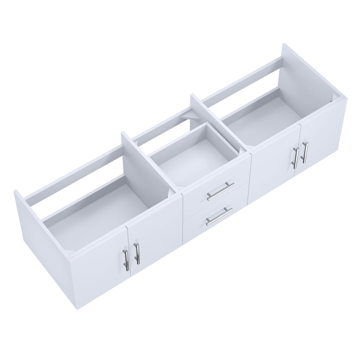 Lexora Geneva 72" Glossy White Vanity Cabinet Only LG192272DM00000 - MyBBQDirect