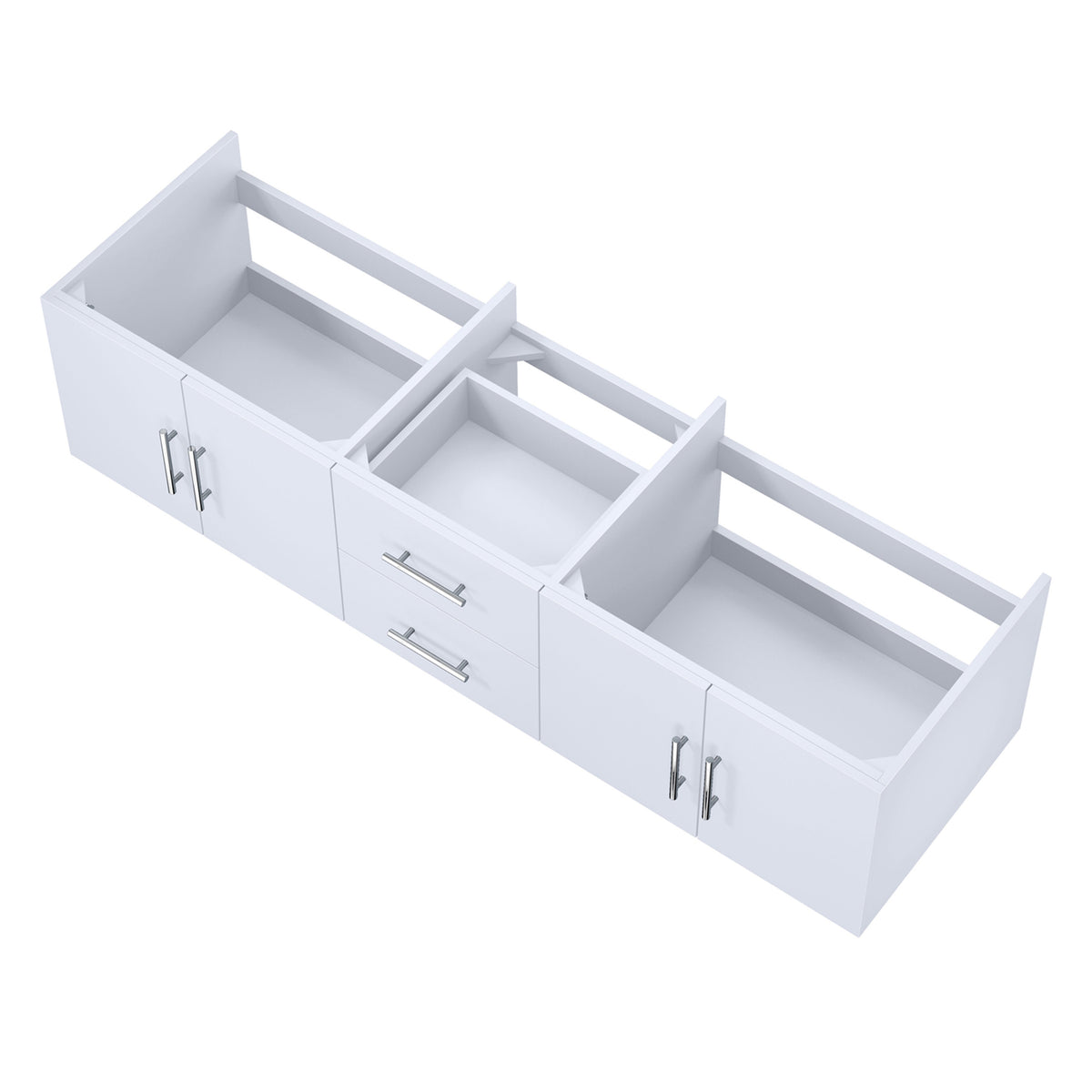 Lexora Geneva 72" Glossy White Vanity Cabinet Only LG192272DM00000 - MyBBQDirect