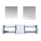 Lexora Geneva 72" Glossy White Double Vanity, no Top and 30" LED Mirrors LG192272DM00LM30 - MyBBQDirect
