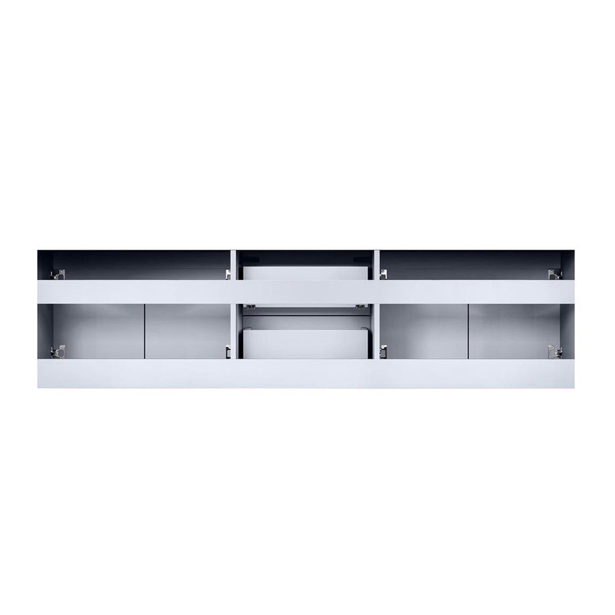 Lexora Geneva 72" Glossy White Double Vanity, no Top and 30" LED Mirrors LG192272DM00LM30 - MyBBQDirect