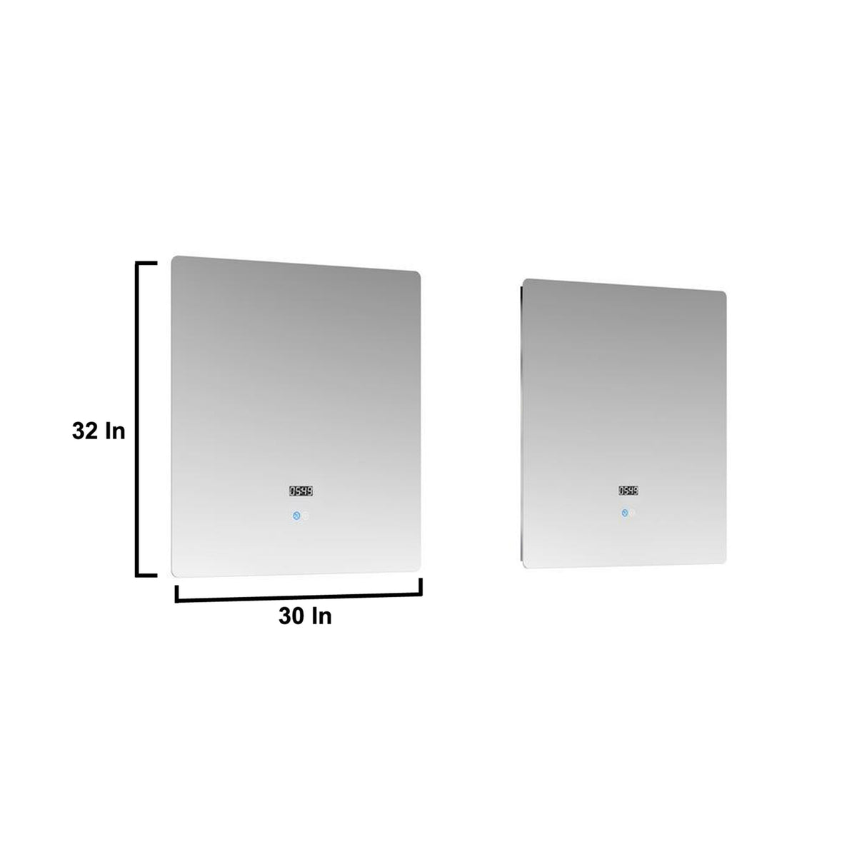 Lexora Geneva 72" Glossy White Double Vanity, no Top and 30" LED Mirrors LG192272DM00LM30 - MyBBQDirect