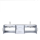 Lexora Geneva 72" Glossy White Double Vanity, White Carrara Marble Top, White Square Sinks and no Mirror LG192272DMDS000 - MyBBQDirect