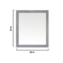 Lexora Jacques 30" Distressed Grey Single Vanity, no Top and 28" Mirror LJ342230SD00M28