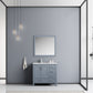 Lexora Jacques 36" Dark Grey Single Vanity, White Carrara Marble Top, White Square Sink and 34" Mirror - Left Version LJ342236SBDSM34-L - MyBBQDirect