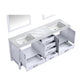 Lexora  Jacques 80" White Double Vanity, White Carrara Marble Top, White Square Sinks and 30" Mirrors LJ342280DADSM30