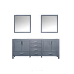 Lexora  Jacques 80" Dark Grey Double Vanity, White Carrara Marble Top, White Square Sinks and 30" Mirrors LJ342280DBDSM30 - MyBBQDirect