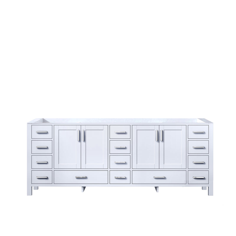 Lexora  Jacques 84" White Vanity Cabinet Only LJ342284DA00000