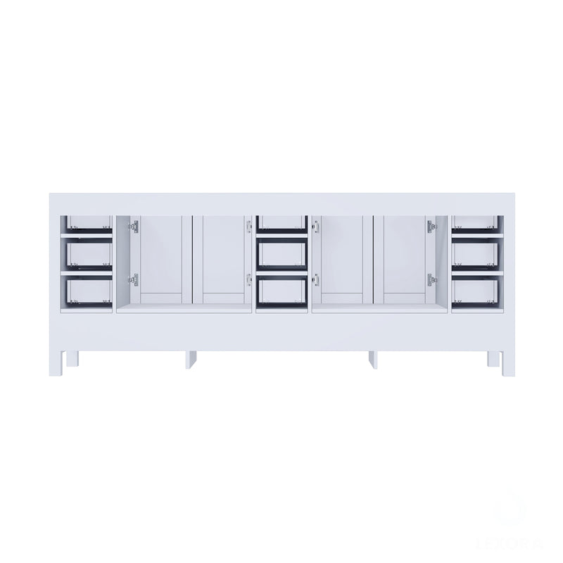 Lexora  Jacques 84" White Vanity Cabinet Only LJ342284DA00000