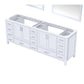 Lexora  Jacques 84" White Double Vanity, no Top and 34" Mirrors LJ342284DA00M34 - MyBBQDirect