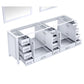 Lexora  Jacques 84" White Double Vanity, no Top and 34" Mirrors LJ342284DA00M34 - MyBBQDirect