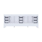 Lexora  Jacques 84" White Double Vanity, no Top and 34" Mirrors LJ342284DA00M34 - MyBBQDirect