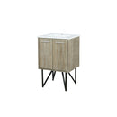 Lexora Lancy 24" Rustic Acacia Bathroom Vanity, White Quartz Top, and White Square Sink - LLC24SKSOS000