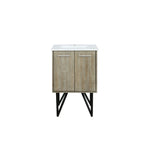 Lexora Lancy 24" Rustic Acacia Bathroom Vanity, White Quartz Top, and White Square Sink - LLC24SKSOS000 - MyBBQDirect