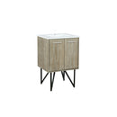 Lexora Lancy 24" Rustic Acacia Bathroom Vanity, White Quartz Top, and White Square Sink - LLC24SKSOS000