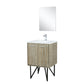 Lexora Lancy 24" Rustic Acacia Bathroom Vanity, White Quartz Top, White Square Sink, Balzani Gun Metal Faucet Set, and 18" Frameless Mirror LLC24SKSOSM18FGM - MyBBQDirect