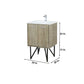 Lexora Lancy 24" Rustic Acacia Bathroom Vanity, White Quartz Top, White Square Sink, Balzani Gun Metal Faucet Set, and 18" Frameless Mirror LLC24SKSOSM18FGM - MyBBQDirect