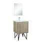 Lexora Lancy 24" Rustic Acacia Bathroom Vanity, White Quartz Top, White Square Sink, Balzani Gun Metal Faucet Set, and 18" Frameless Mirror LLC24SKSOSM18FGM - MyBBQDirect