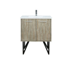 Lexora Lancy 30" Rustic Acacia Bathroom Vanity, White Quartz Top, White Square Sink, and Labaro Brushed Nickel Faucet Set LLC30SKSOS000FBN - MyBBQDirect