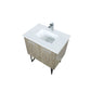 Lexora Lancy 30" Rustic Acacia Bathroom Vanity, White Quartz Top, White Square Sink, and Balzani Gun Metal Faucet SetLLC30SKSOS000FGM - MyBBQDirect
