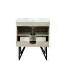 Lexora Lancy 30" Rustic Acacia Bathroom Vanity, White Quartz Top, and White Square Sink LLC30SKSOS000