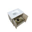 Lexora Lancy 30" Rustic Acacia Bathroom Vanity, White Quartz Top, and White Square Sink LLC30SKSOS000