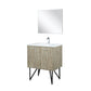 Lexora Lancy 30" Rustic Acacia Bathroom Vanity, White Quartz Top, White Square Sink, Balzani Gun Metal Faucet Set, and 28" Frameless Mirror LLC30SKSOSM28FGM - MyBBQDirect